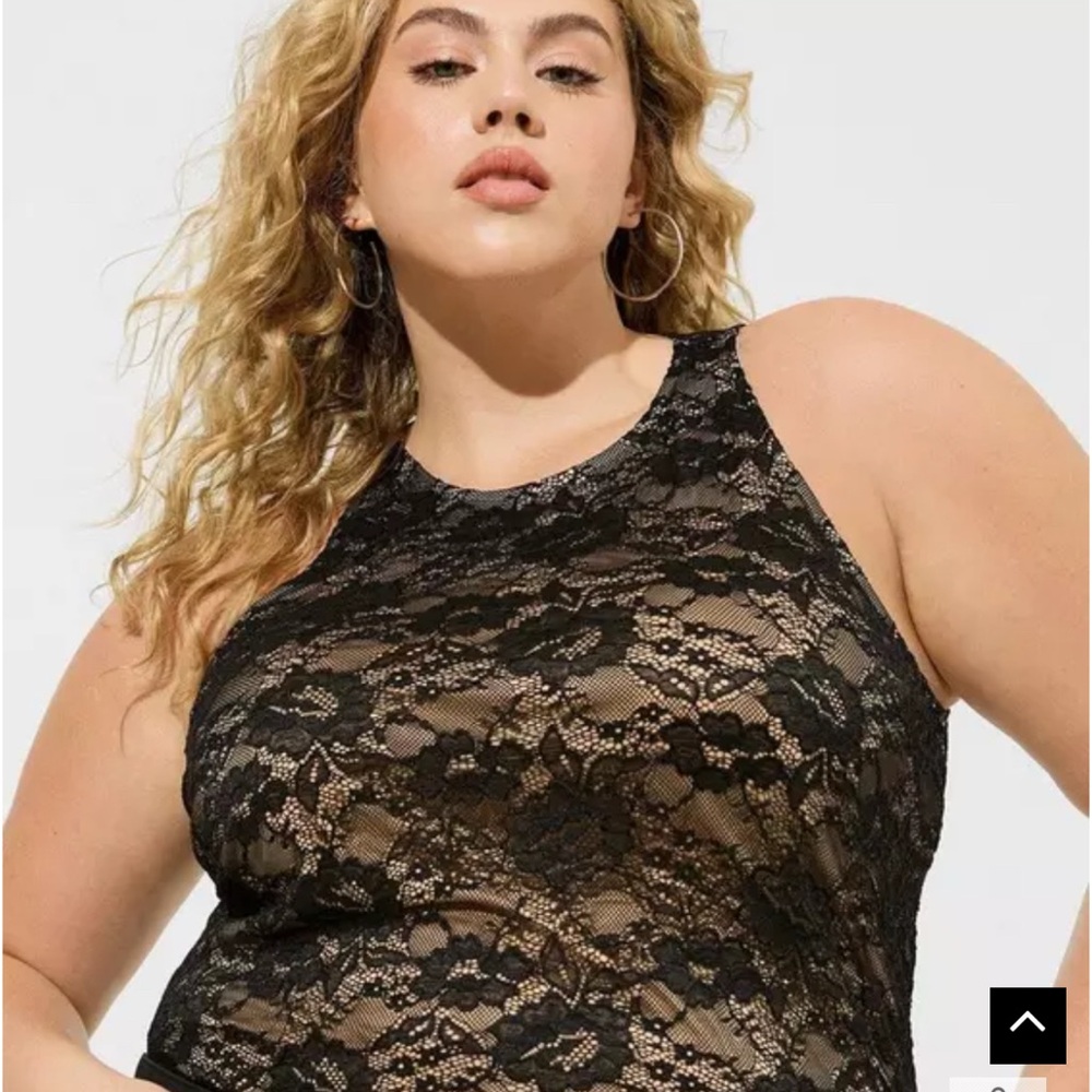 Torrid Black Lace Crop Top